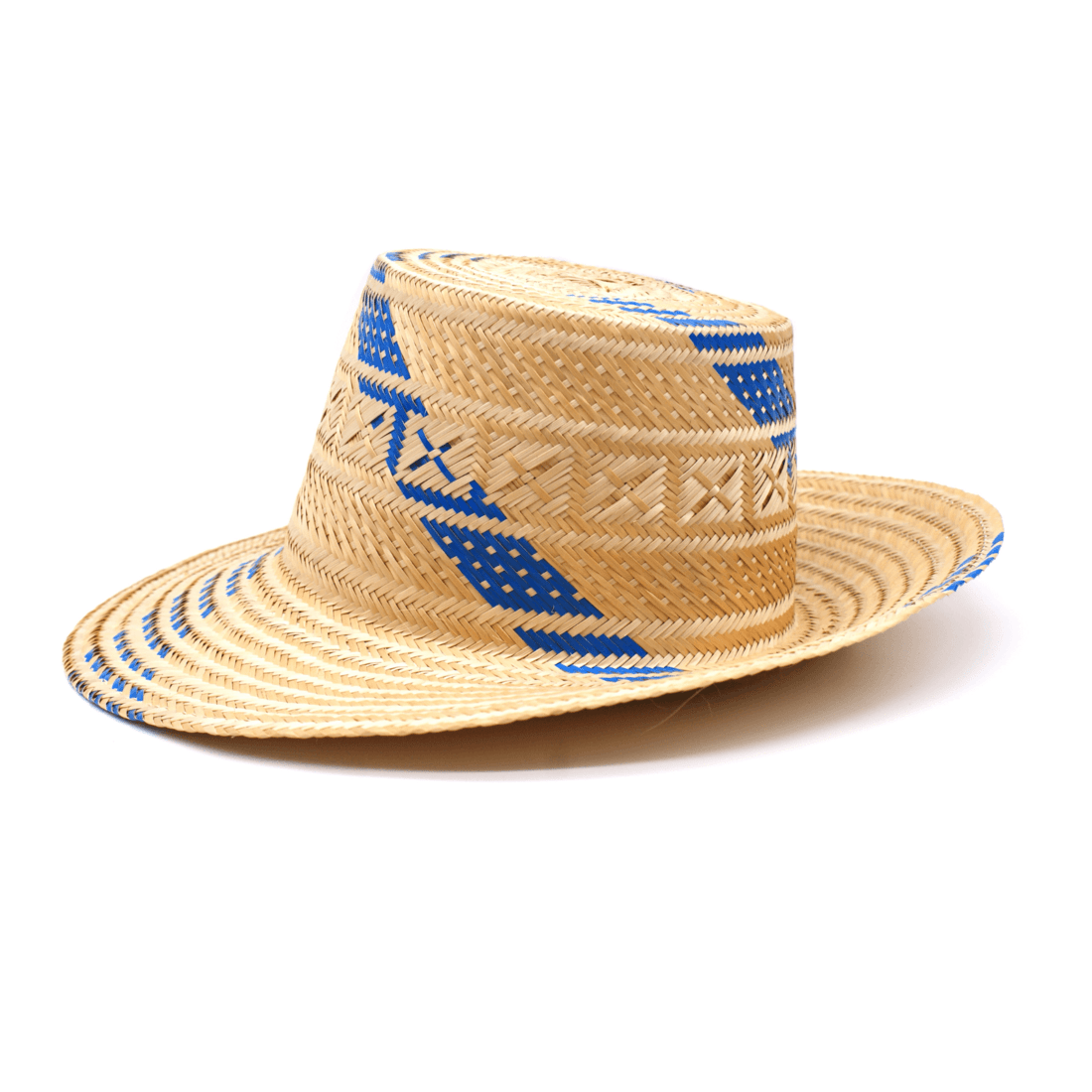 Azure Blue Short Brim Straw Hat
