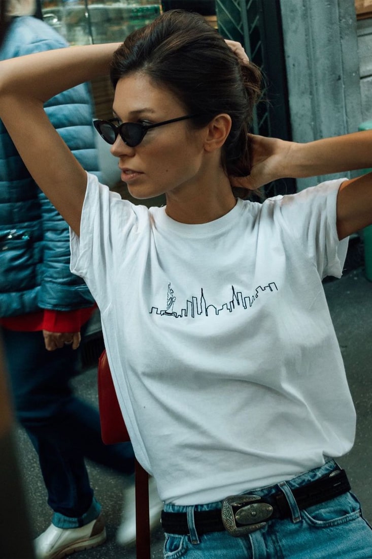 Cotton | Organic - York T-shirts Skyline Embroidered New