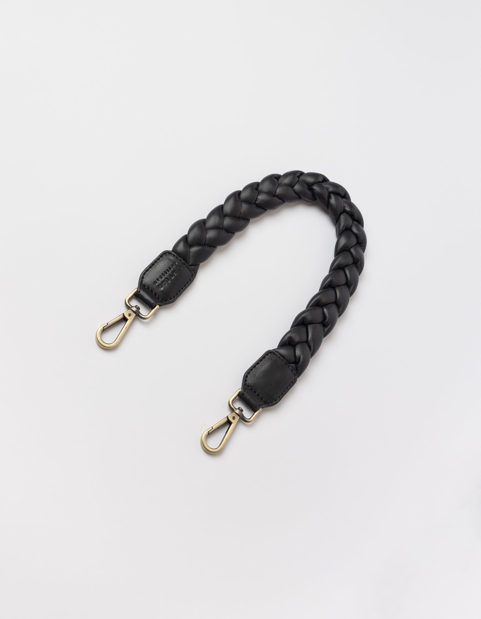 Braided Shoulder Strap - Black Soft Grain Leather - Add-on