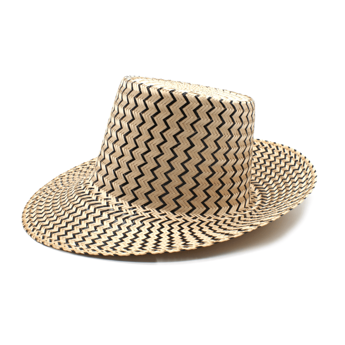 Breeze Black Short Brim Straw Hat