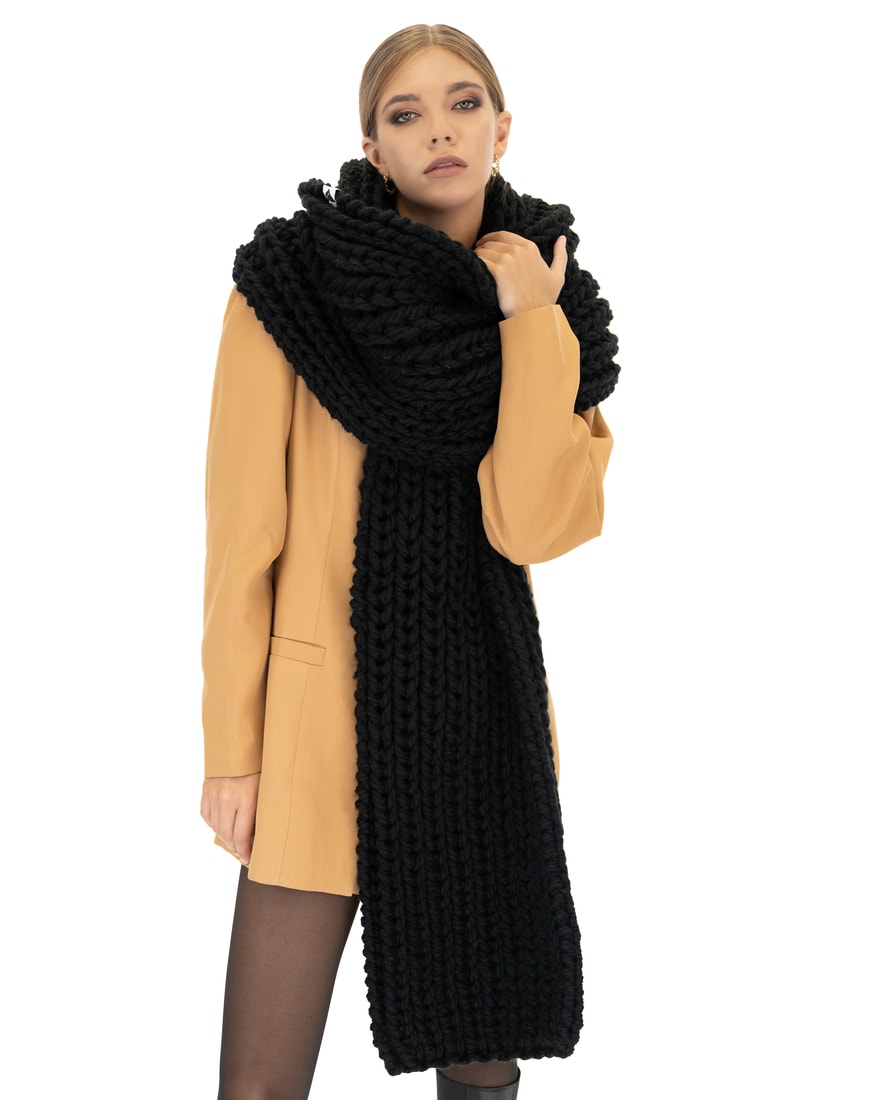 Women's Camel Soft Ribbed Knit Scarf - Size One Size