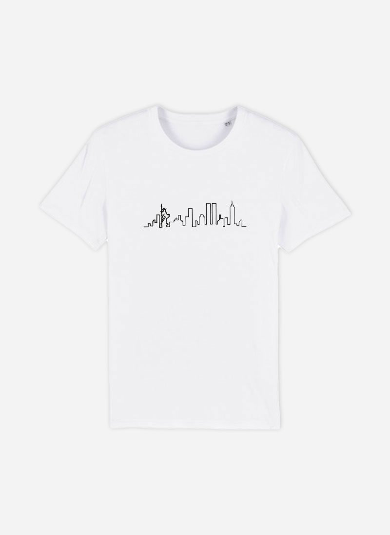 York New Skyline | T-shirts Organic Embroidered - Cotton