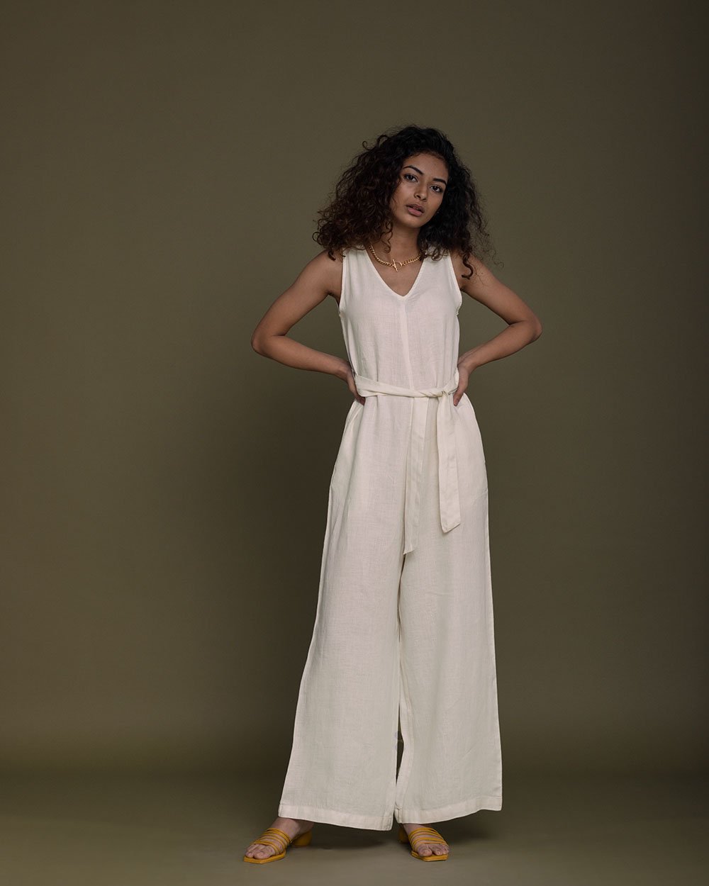 Breakfast in Bed Jumpsuit - Shell Off-White