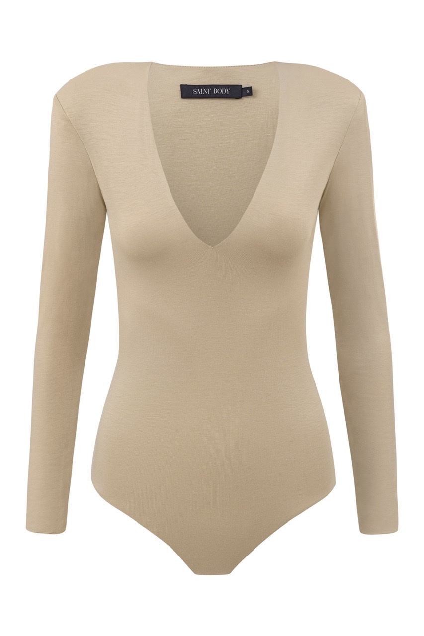 V Neck Bodysuit - Nude | Bodysuit Women