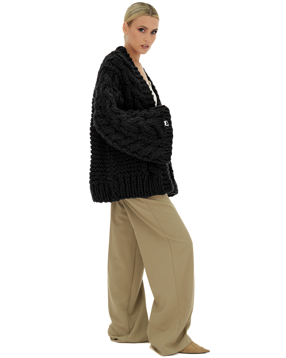 Chunky Cable Knit Cardigan  Mumshandmade - Ethical Knitwear from Greece