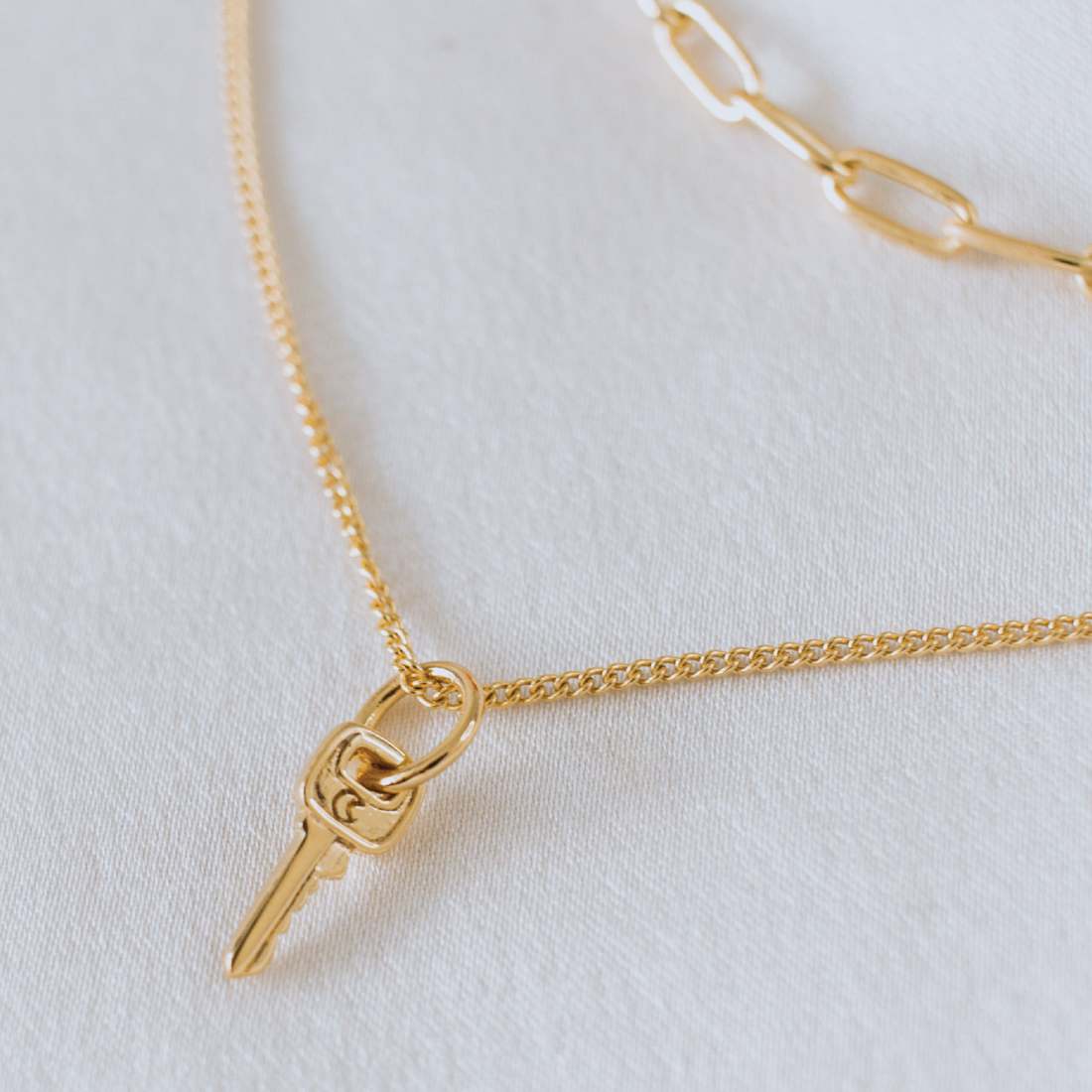 Lock and Key Necklace, Gold Friendship Necklace, Anniversary Gift, Best Friend Necklace, Love Necklace, Key Necklace, Couples Necklace