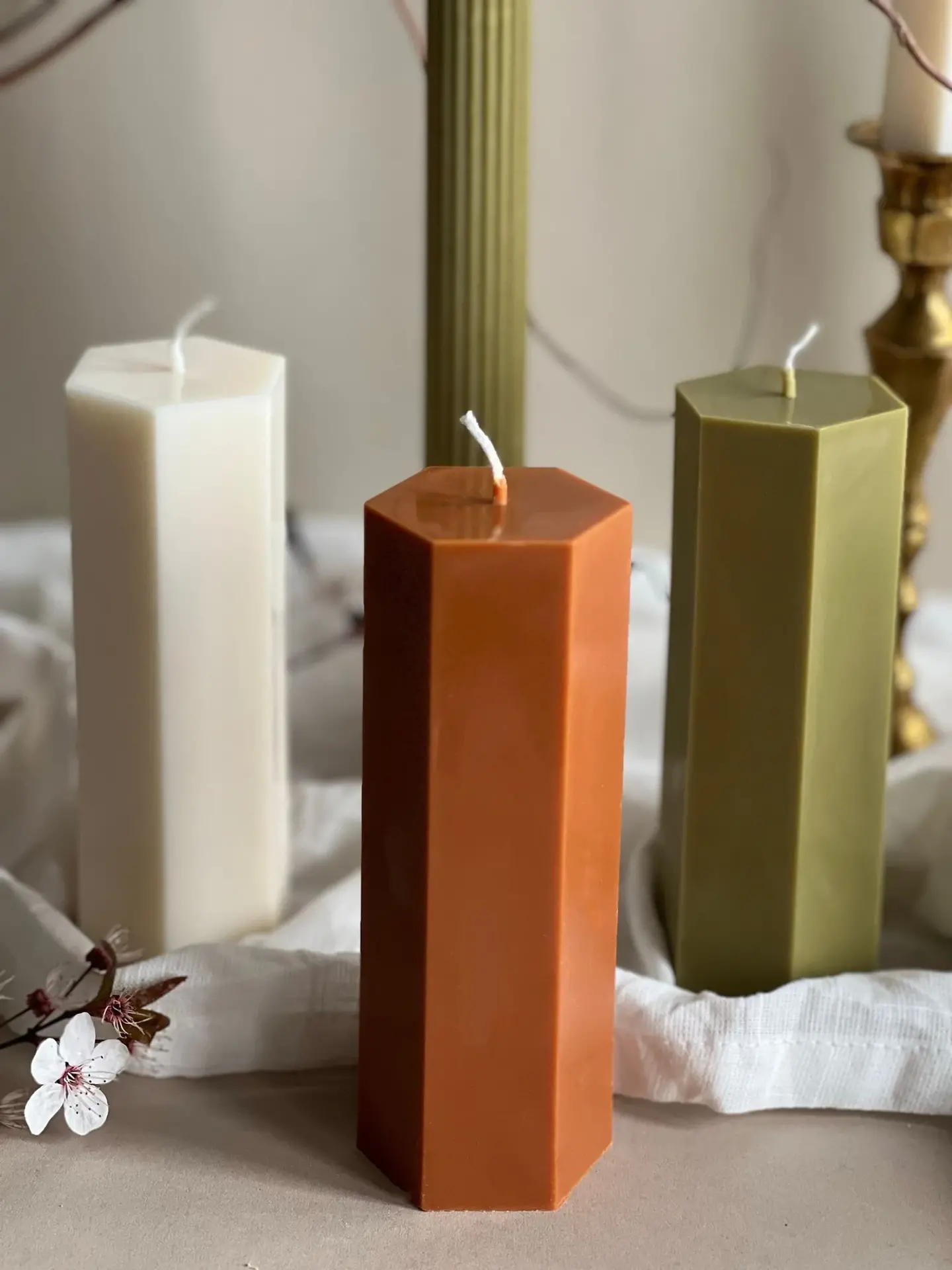 Hexagon Pillar Soy Wax Candles